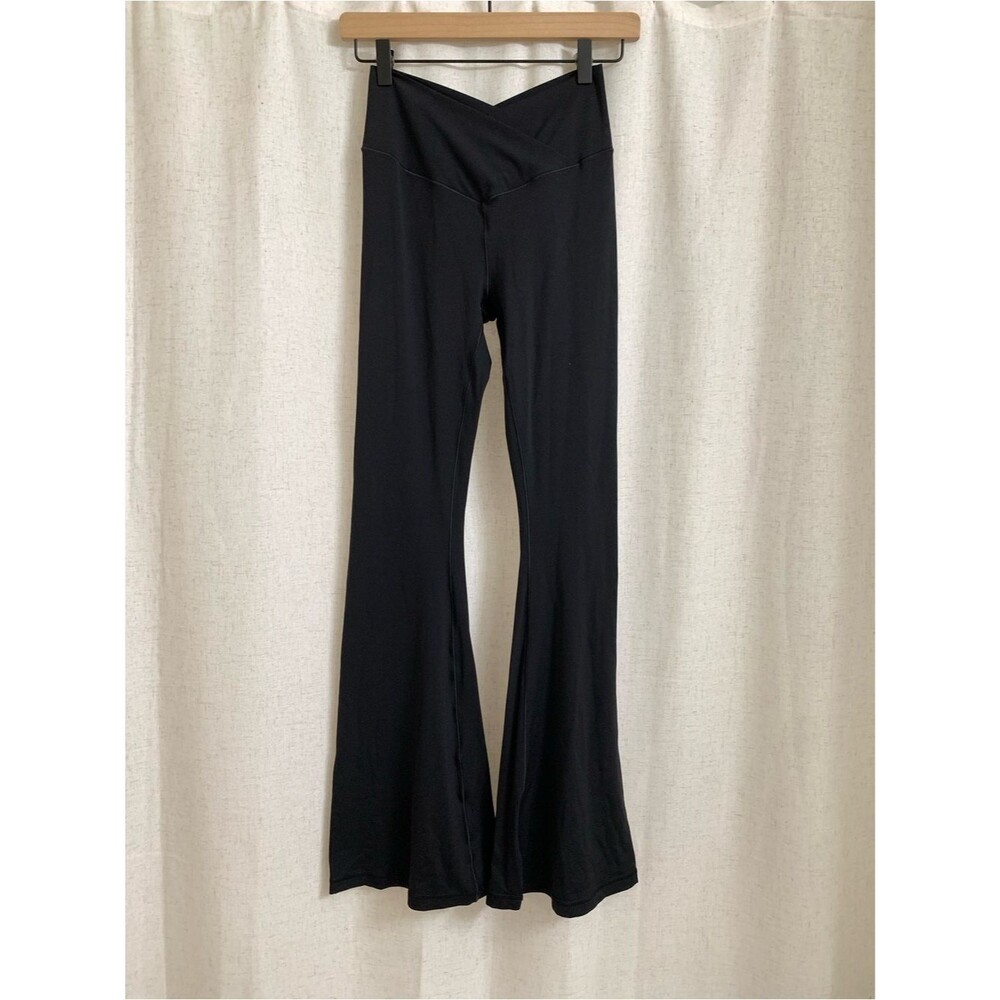 Offline Aerie Real Me Hi Rise Black Flare Yoga Leggings Crossover Waistband Med